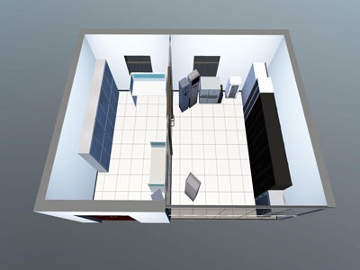 3d可视化监控机房效果图