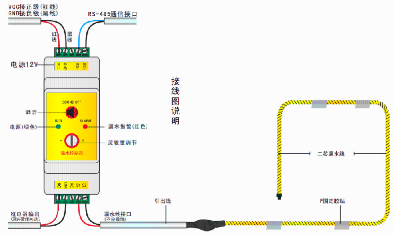 漏水传感器接线图